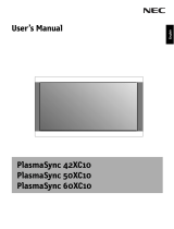 NEC PlasmaSync® 60XC10 User manual