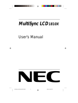 NEC MultiSync® LCD1810XBK User manual