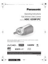 Panasonic HDC-SD9P User manual