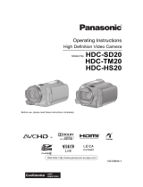 Panasonic HDCSD20 User manual