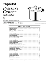 Presto Pressure Canner and Cooker User manual