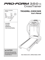 Pro-Form 350s Crosstrainer Treadmill User manual