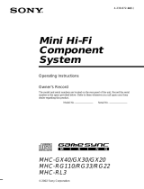 Sony MHC-RG22 User manual