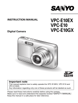 Sanyo VPC E1 - Xacti Camcorder - 6.0 MP User manual