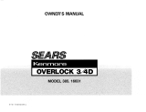 Sears OVERLOCK 3/4D 385.16631 User manual