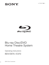 Sony bdv e 370 User manual