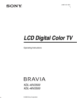 Sony KDL-40V2500 - Bravia V-series Lcd Hdtv User manual