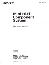 Sony MHC-RX110AV Operating instructions