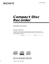 Sony RCDW500C User manual