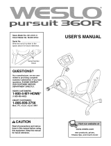Weslo PURSUIT 360R User manual