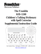 Franklin Talking Children's Dictionary KID-1240 User manual