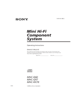 Sony MHC-GR7 User manual