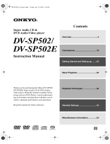 ONKYO dv sp 502 Owner's manual