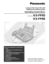 Panasonic KX-FP85 Operating instructions