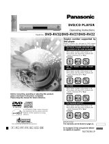 Panasonic DVDRV32 - DIG. VIDEO DISC PLAY User manual