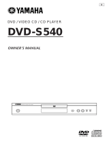 Yamaha DVD S540 - Progressive Scan DVD Player Owner's manual