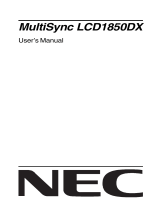 NEC MultiSync® LCD1850DX Owner's manual