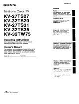 Sony KV-32TW75 Owner's manual