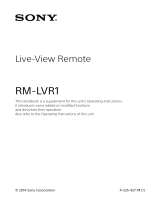 Sony Live-View Remote RM-LVR1 Owner's manual