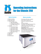 PS Audio Classic 250 Owner's manual