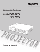 Sanyo PLC XU78 - XGA LCD Projector Owner's manual