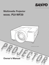 Sanyo PLV-WF20 Professional Widescreen Projector User manual