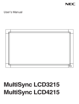 NEC MultiSync LCD4215 + Wallmount Owner's manual