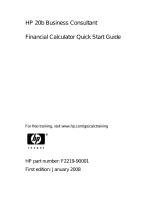 HP 20b Business Consultant Financial Calculator Quick start guide