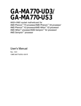 Gigabyte GA-MA770-UD3 AM2 AMD770 DDRII 1200+ User manual