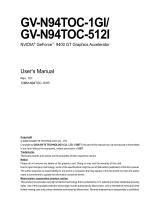 Gigabyte GV-N94TOC-1GI User manual