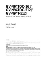 Gigabyte GV-N94TOC-512I User manual