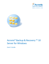 ACRONIS Backup & Recovery 10 Server for Windows User guide