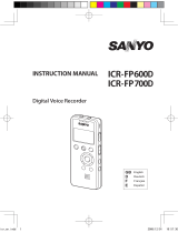 Sanyo ICR-FP600D - Digital MP3 Voice Recorder User manual
