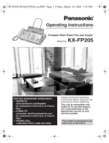 Panasonic KXFP205 User manual