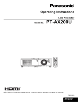 Panasonic PT-AX200 User manual