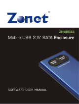 Zonet 2.5" USB 2.0 SATA Enclosure User manual