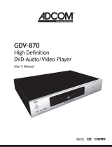 Adcom GDV-870 User manual