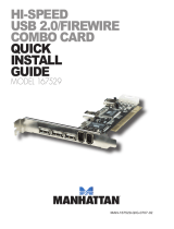 Manhattan Hi-Speed USB 2.0/FireWire Combo Card Installation guide