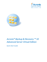 ACRONIS Backup & Recovery 10 Advanced Server Virtual Edition, ESD, AAS, GOV, 1u, FRE User manual