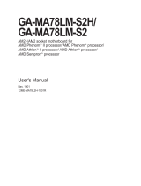 Gigabyte GA-MA78LM-S2 Datasheet