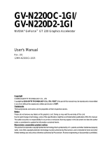 Gigabyte GV-N220D2-1GI User manual