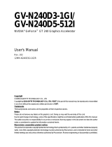 Gigabyte GV-N240D3-1GI User manual