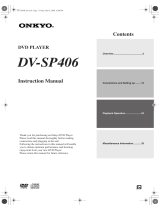 ONKYO DV-SP406 B User manual