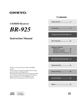 ONKYO BR925 User manual
