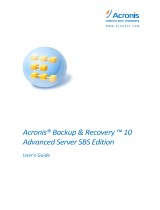 ACRONIS Backup & Recovery 10 Advanced Server SBS Edition User guide
