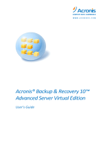 ACRONIS Backup & Recovery 10 Advanced Server Virtual Edition User guide