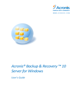 ACRONIS Backup & Recovery 10 Server f/ Windows User guide