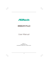 ASROCK 890GM Pro3 R2.0 User manual