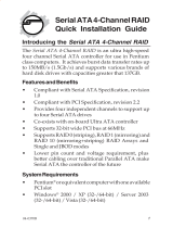 SIIG Serial ATA 4-Channel RAID Installation guide