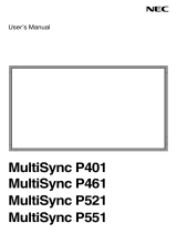 NEC MultiSync P521 User manual
